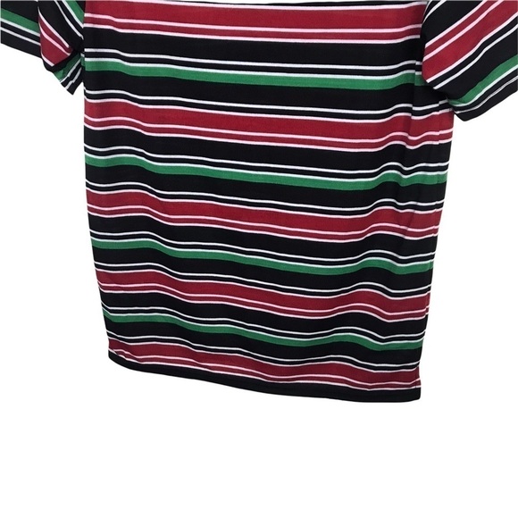 Vintage Red Chillies Green Red Stripe Short Sleeve Polo Shirt - Picture 5 of 8